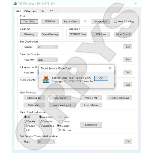 Canon Service Tool V6400