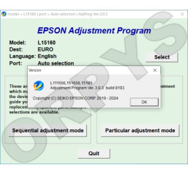 Epson L11160, L15160, L15180 Adjustment Program